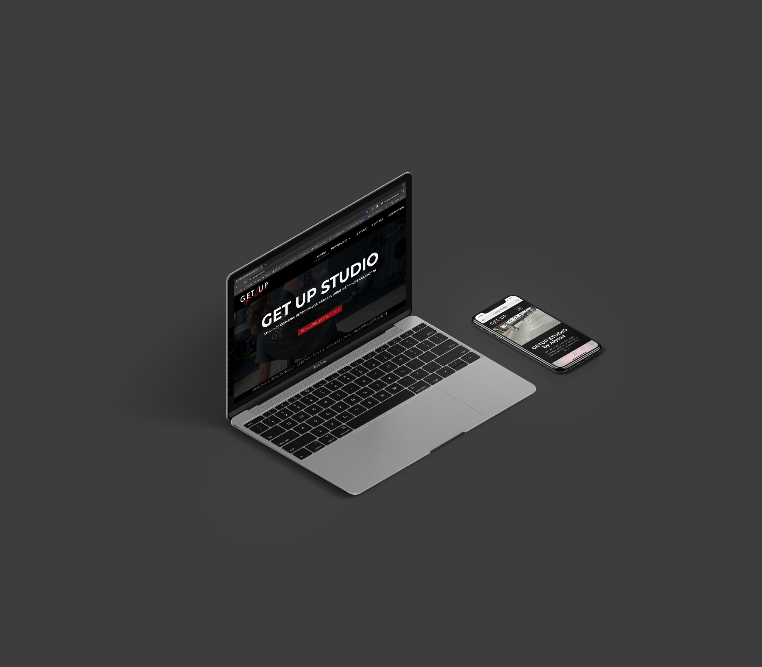 Mockup site vitrine GET UP STUDIO