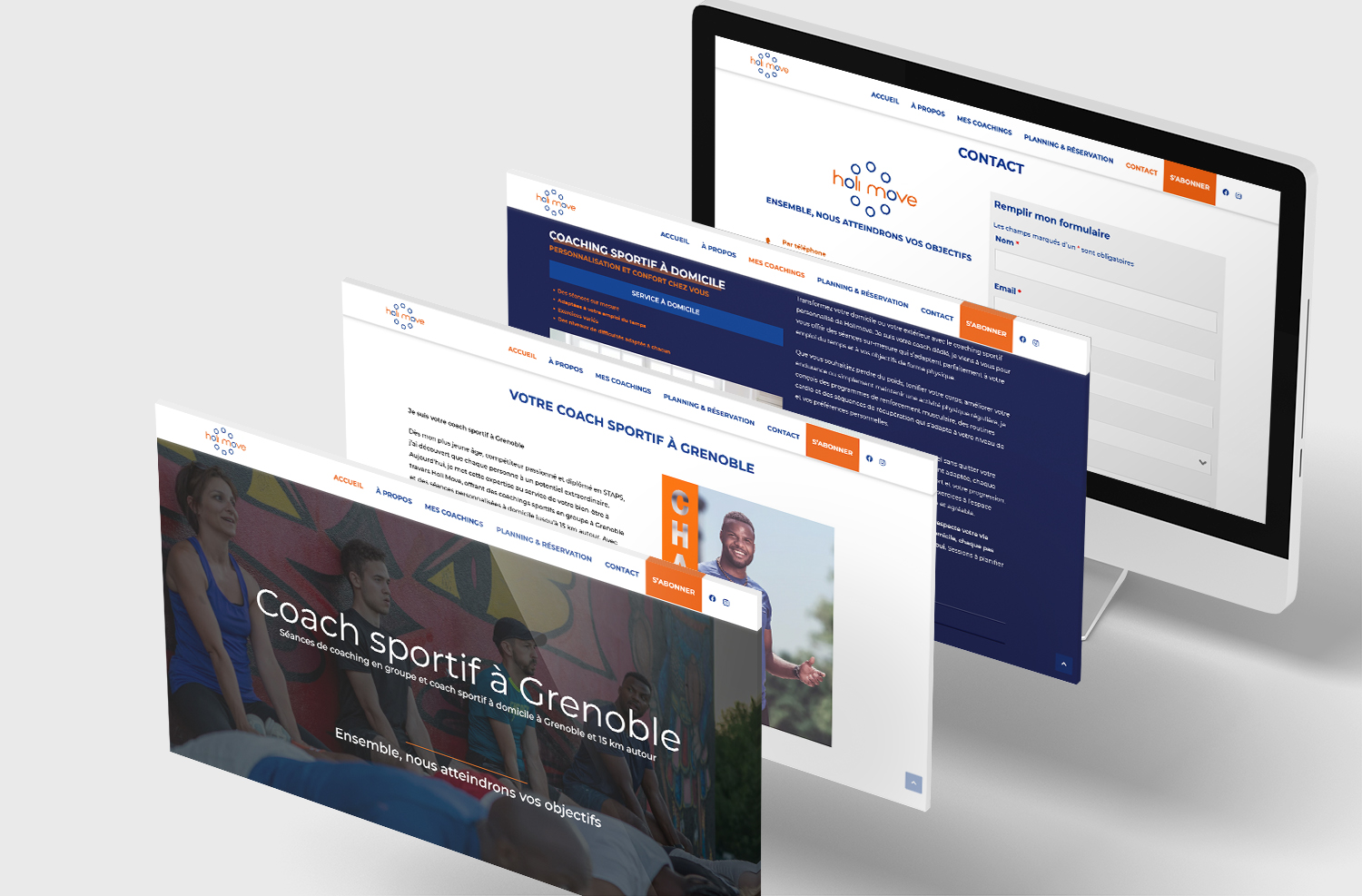 Mockup pour site internet que nous avons optimisé : "HOLIMOVE"