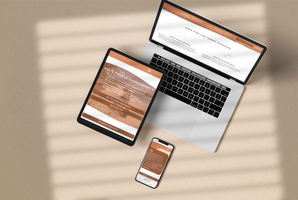 Mockup du site web de la coach de vie Lysiane ENARD