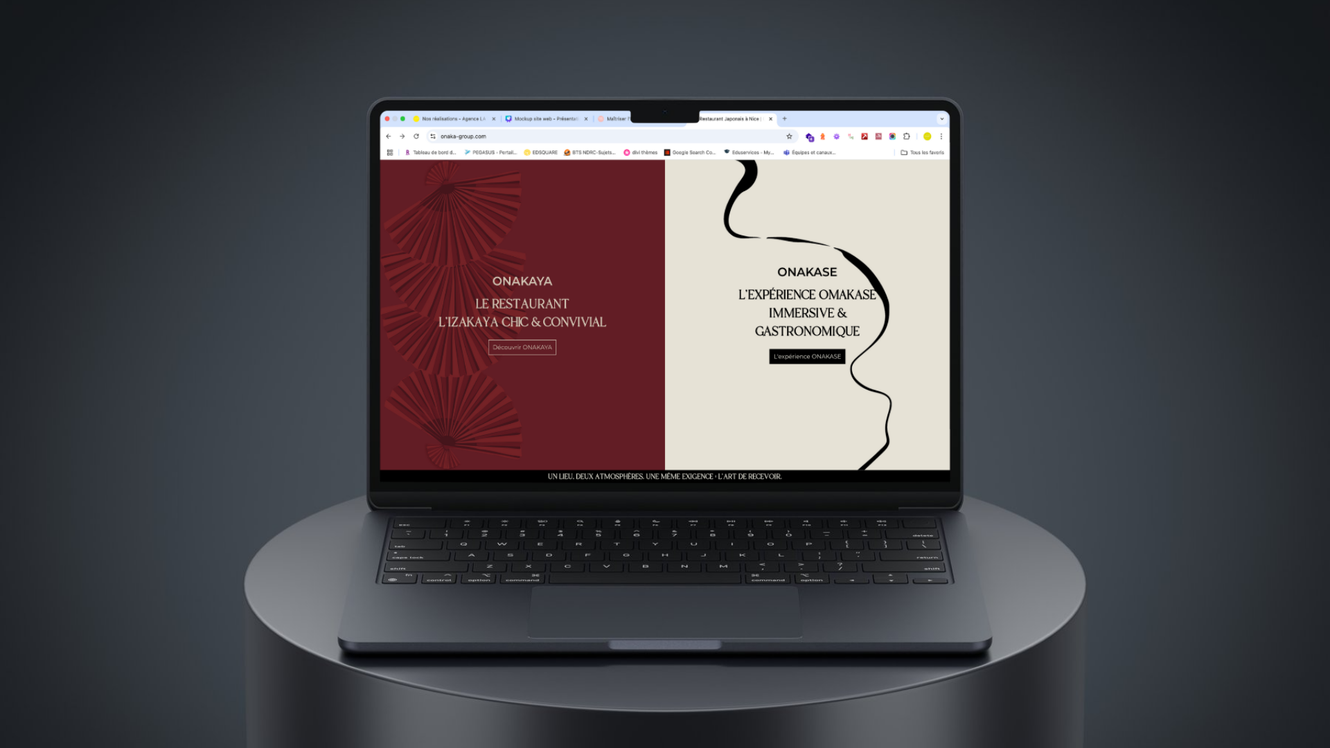 Création d'un site web avec système de réservation pour Onakaya et Onakase, restaurant à Nice