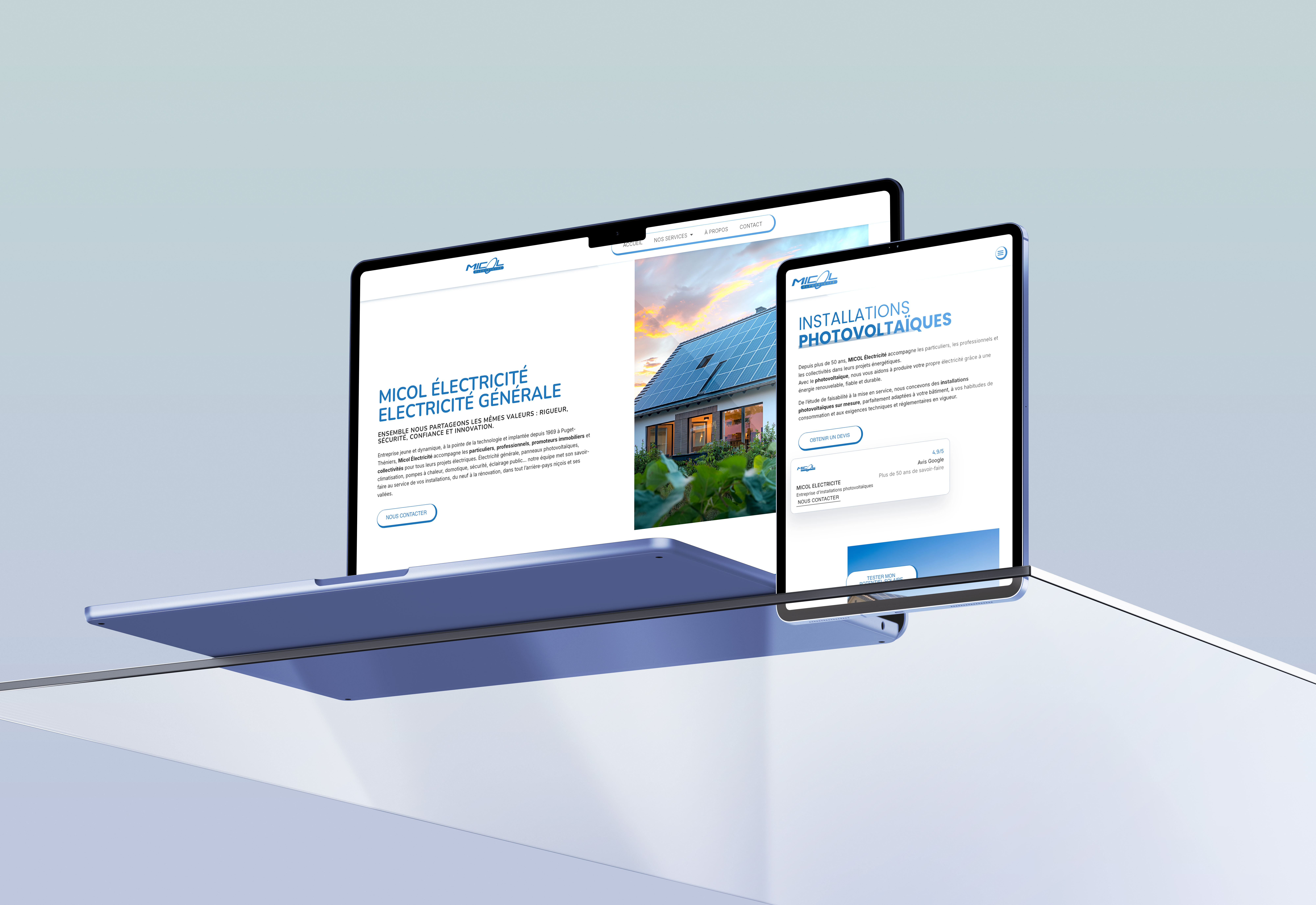 Site internet de Micol Électricité réalisé par La Citronnade